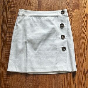 Brooks Brothers A-Line Skirt with Button Detail - Cream